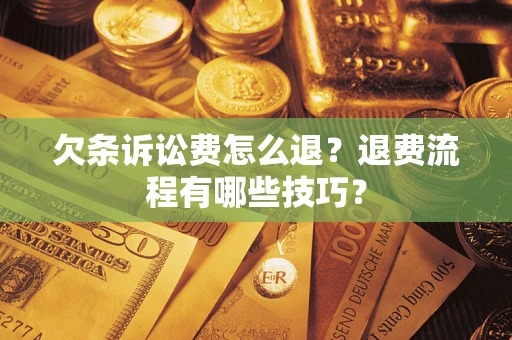 北京欠条诉讼费怎么退？退费流程有哪些技巧？